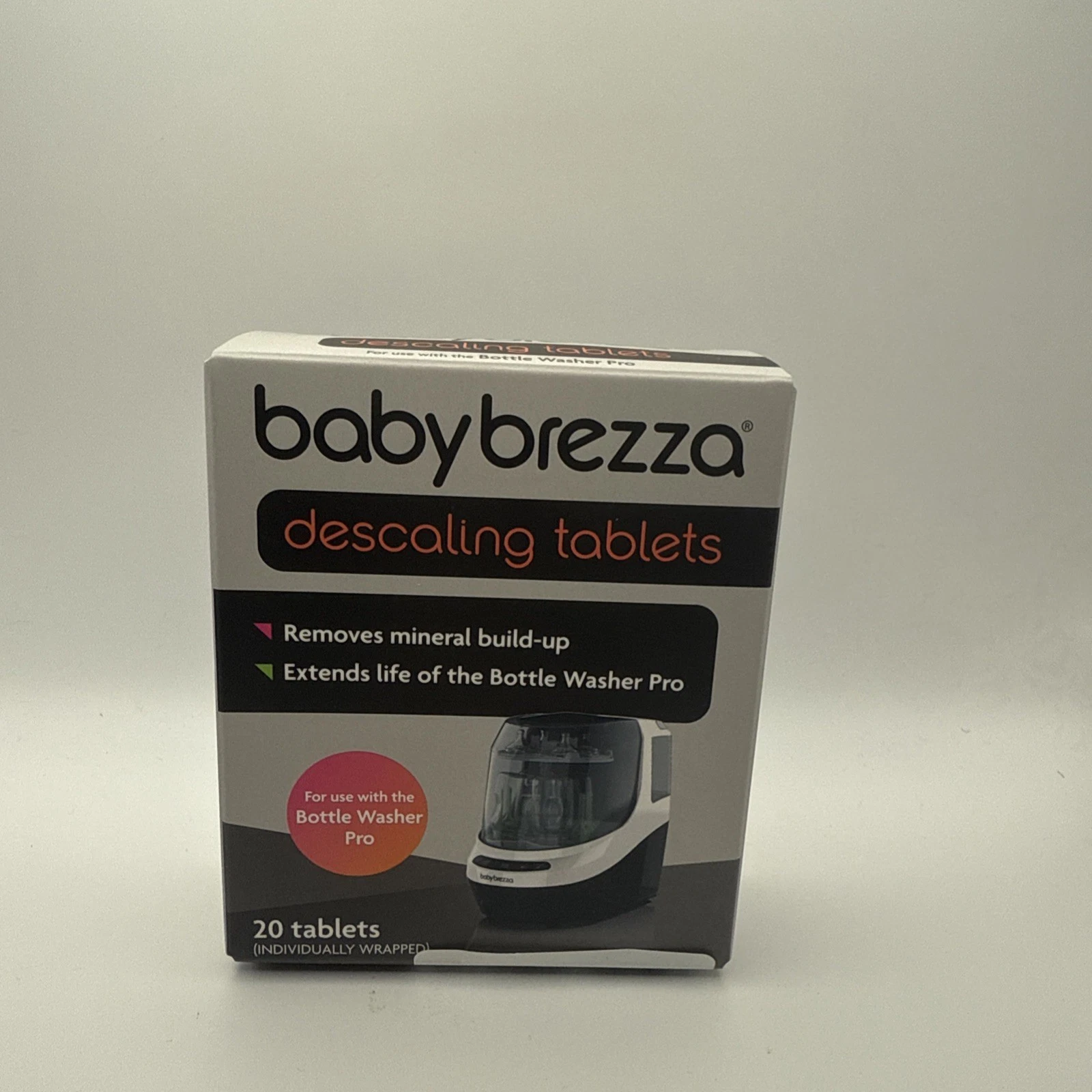 Baby Brezza Bottle Washer Pro Cleaning Tablets 20 Count Mineral Buildup Remover