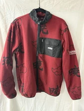 Primitive X Naruto Men Jacket M Red Logo Full Zip Fleece Akatsuki Logo