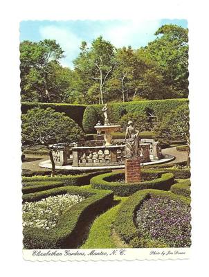 Manteo Nc Elizabethan Gardens Fountain Roanoke Island Ebay