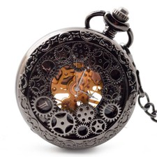 Mechanical Watch Large Through Bottom Gear Unisex Casual Pocket Watch