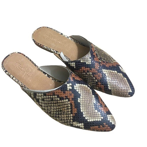 Madewell The Remi Mule Snake Print Size 8 1 2 eBay