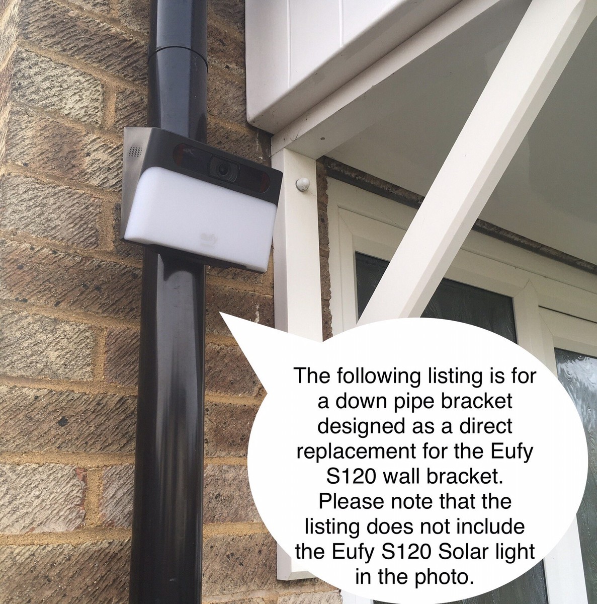 Eufy S120 Solar Light Security Camera Down Pipe Mounting Bracket 68mm Round
