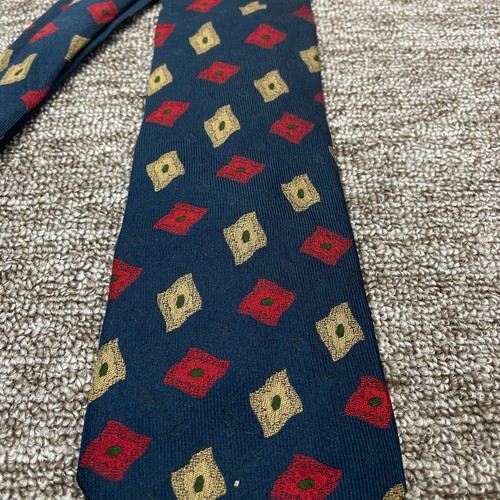 Corbata de caña Austin seda pura 100 % diamante geométrico para hombre prendas de cuello vintage 54" de largo - Imagen 3 de 11