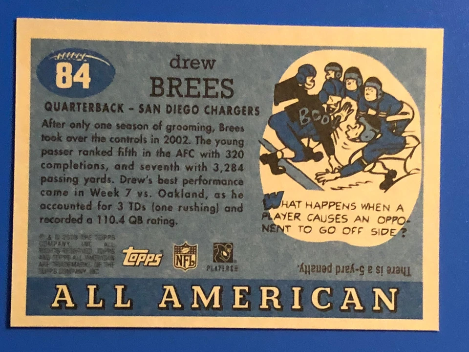 2003 topps all american Drew Brees #84. RARE!!!! - Image 2 of 4