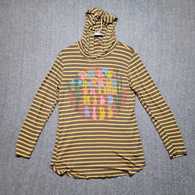 Life Clothing Shirt Womens Small Hoodie Yellow Long Sleeve Walk on Wild Side
