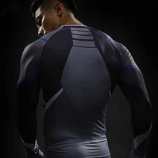 Avengers Age of Ultron Quicksilver Men Long Sleeves T-shirt Fitting Sport