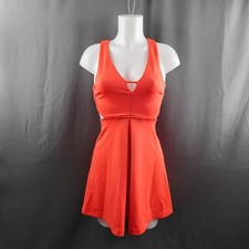 Express Mini Dress 0 Coral Cutout Retro Y2K Club Indie Edgy Party Statement