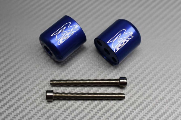 Embouts de guidon bleus pour moto Suzuki GSXR 1000 modèles 2001 et 2002