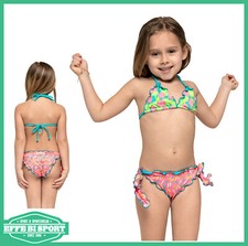 Costume da bagno due pezzi bambina Sundek bikini mare junior fantasia floreale 