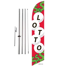 State LOTTO Lottery Feather Banner Swooper Flag Kit with pole+spike