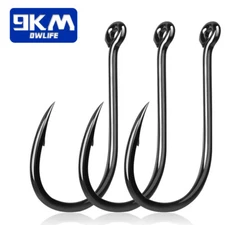 50~200Pcs Fishing Hook Circle Hook Strong Needle Point Barb Ringed Eye Saltwater