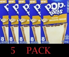 5x Kellogg's Pop Tarts FROSTED BANANA BREAD Toaster Pastries 8 Count 13.5oz 5 PK