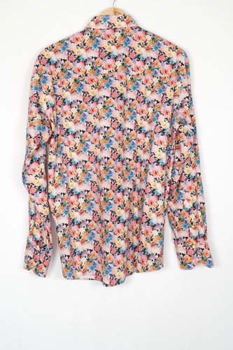 Mens Claudio Lugli Colourful Floral Print Long Sleeve Shirt XL - Picture 3 of 12