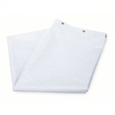 6-Foot Vinyl Shower Curtain White Bathroom Tub Liner Metal Grommet Rings
