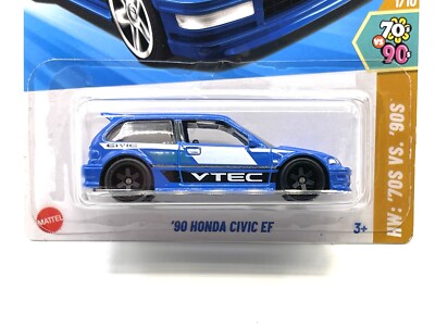 2025 Hot Wheels '90 Honda Civic EF (blue) #28 SUPER CUSTOM WHEEL SWAP by AEB