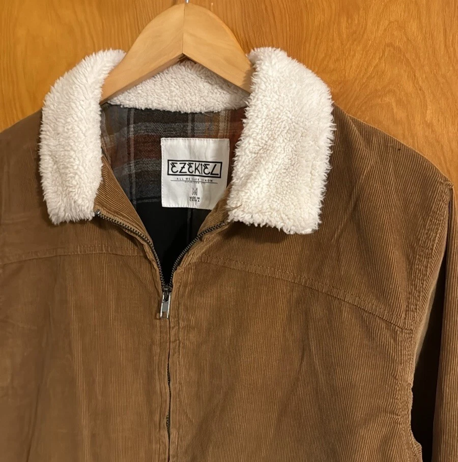 Chaqueta de pana para hombre mediana marrón forrada de franela ☼ Foto 2 de 4