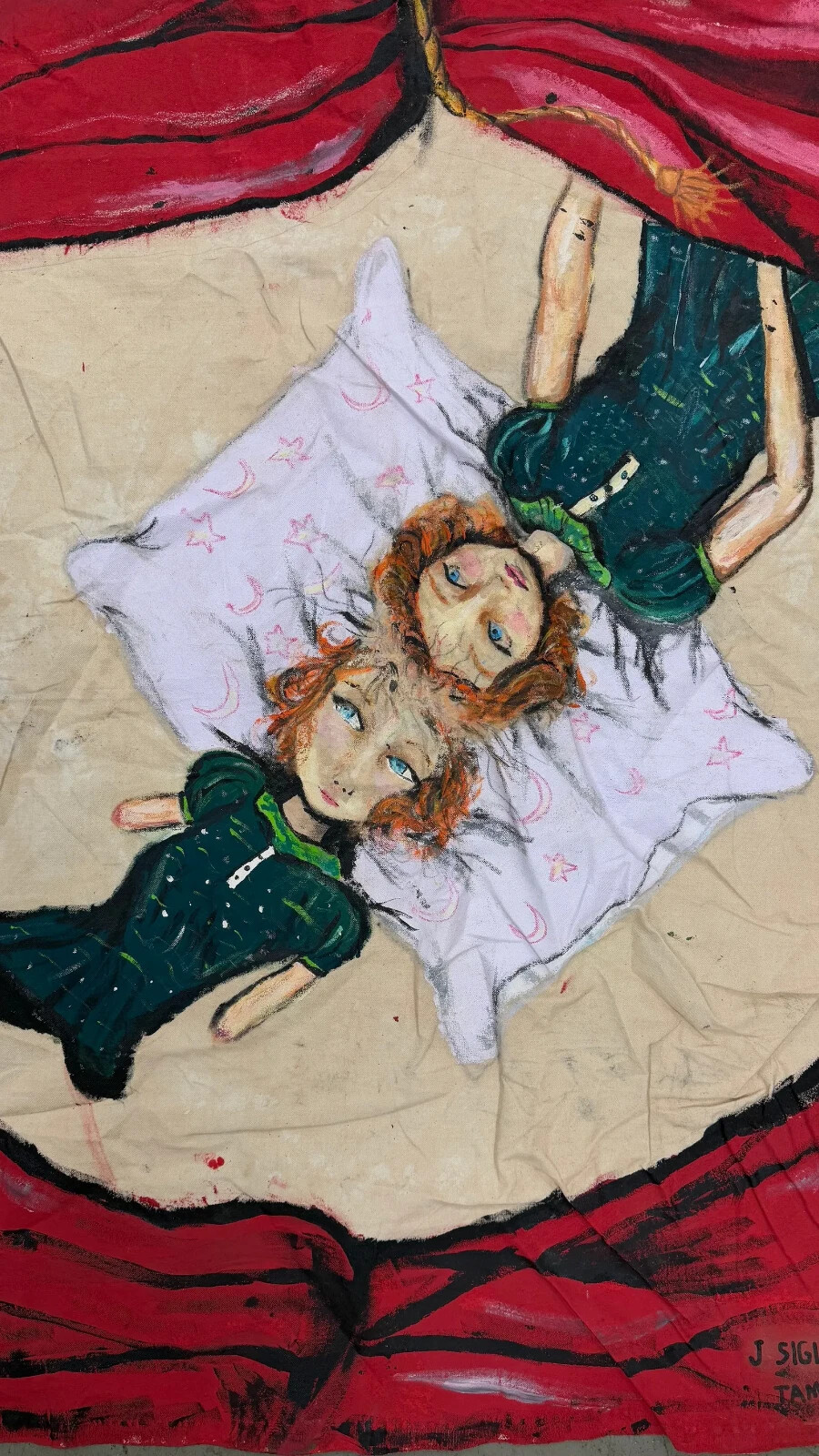 SIDE SHOW BANNER Conjoined Twins Circus Freak Signed Sigler & Son Sideshow X1