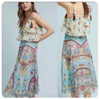 New Anthropologie Hemant & Nandita Eros Kerchief Printed Dress XS