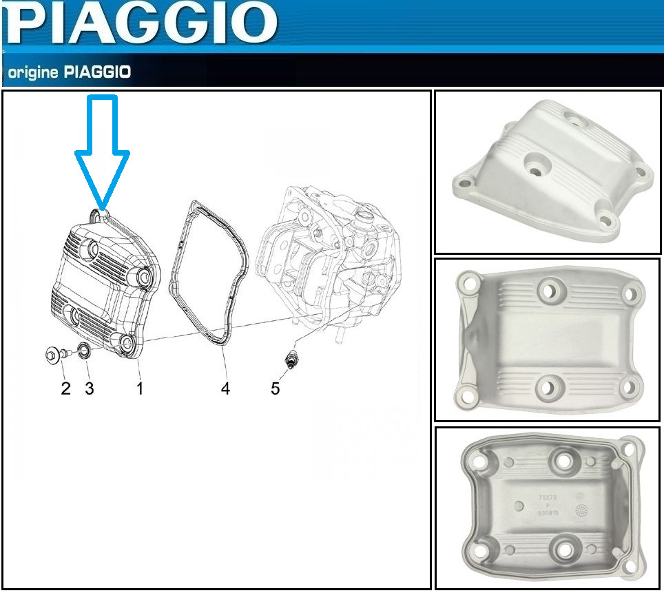 Couvercle culasse d'origine Aprilia Atlantic Scarabeo 400 500 robustesse aluminium