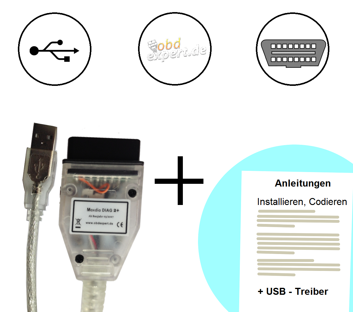MaxDia Diag1 - OBD2 Diagnose Interface (Kabel) Für BMW-Fahrzeuge