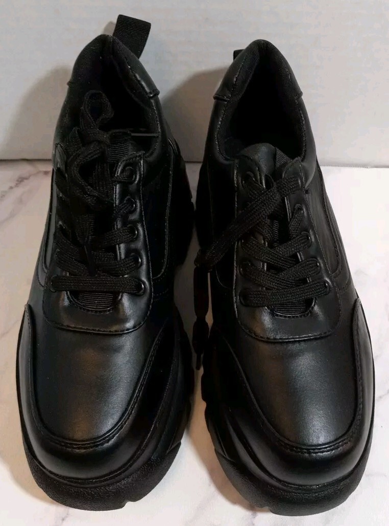 SAOLA Scarpe sneakers donna senza marchio suola grossa taglia 7 nere