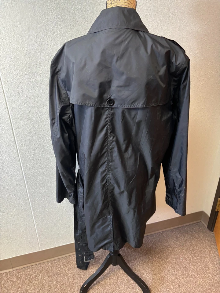 Gabardina Red Saks Fifth Avenue para mujer talla XL negra cintura con cinturón poliéster Foto 2 de 4