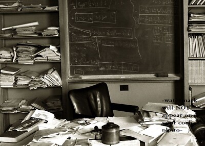 Death Day Albert Einstein Office PHOTO Physicist Genius Scientist Clutter