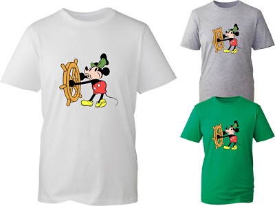 Superheld Cartoons Mickey Mouse T-Shirt Steuermann Maus Helm Unisex Geschenk Tee Top