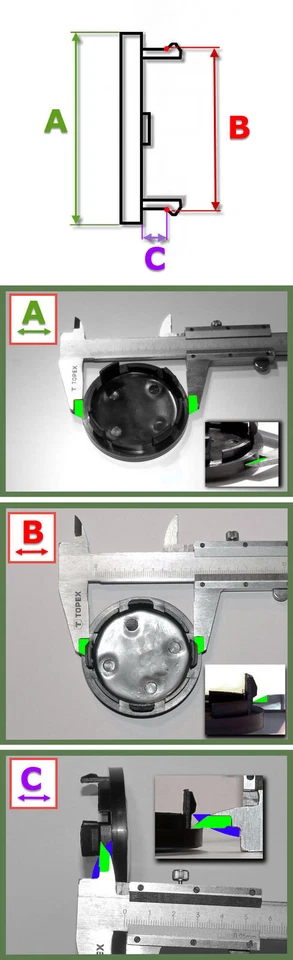 Original RIAL M10 Nabenkappe 71 75 mm schwarz N 12 Nabendeckel Felgenkappe N12 - Bild 3 von 3
