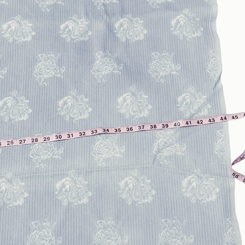 VTG Brocade Jacquard Tapestry Upholstery Fabric Blue Roses Remnant