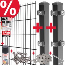 Doppelstabmattenzaun inkl. Eckpfosten Doppel-Stab Matten Zaun Draht Gitterzaun