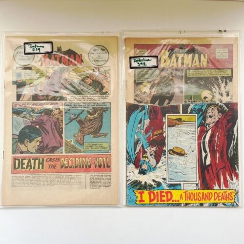 Cover-less Batman Comic #219 & #392 Lot 1969 Detached/Missing Covers