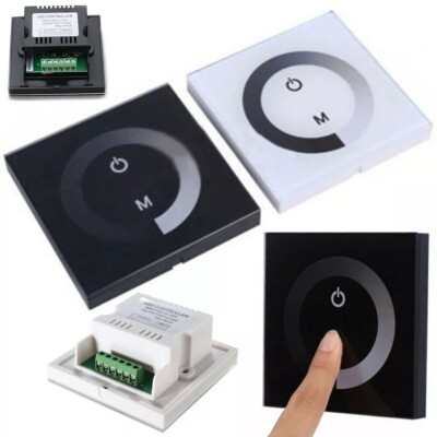 WAND EINBAU LED CONTROLLER 12V-24V 8A LED DIMMER TOUCH PANEL FÜR LED STRIPS DHL