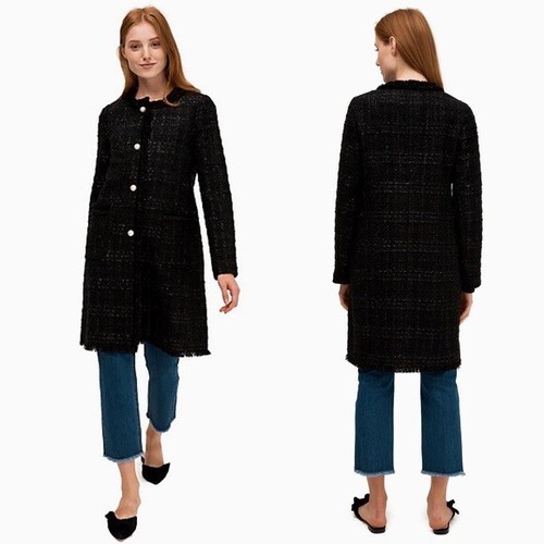 4} Kate Spade Sparkle Tweed Long Coat 