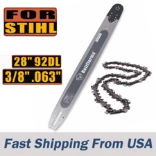 Holzfforma 28 inch Guide Bar & Saw Chain 3/8" .063" 92 DL For Stihl Chainsaws