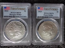2023 Morgan & Peace Uncirculated Dollars PCGS First Strike MS70