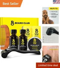 Beard Growth Essentials: Derma Roller & Natural Oil Set for Beard Enthusiasts