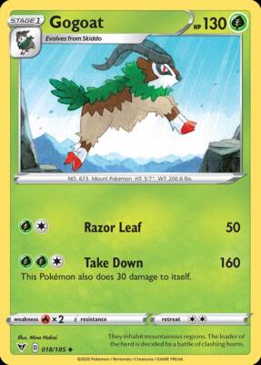 Pokemon Gogoat (18/203) Vivid Voltage LP REVERSE HOLO