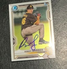Robert Gasser 2021 Bowman Chrome autograph signed card San Diego Padres BCD135 b