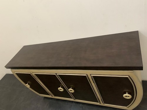 Art Deco Style Lacquered Sideboard with Rounded Sides, 1990s - Foto 4 di 12