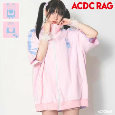 ACDC RAG Blood Transfusion Pink Short Sleeve Jacket Kawaii Harajuku Japan NWT