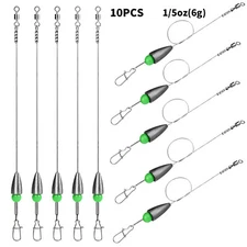 1/5oz 1/4oz 1/5oz 3/4oz 3/8oz 10pcs  Carolina Rigs for Fishing, Steel Fishing