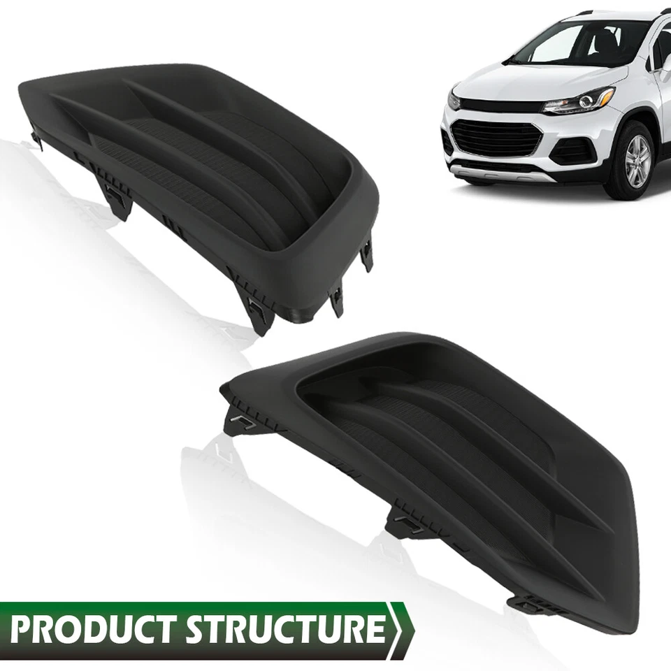 Front Bumper Insert Fog Light Cover Left+Right Fit For 2017-2022 Chevrolet Trax Foto 2 de 4