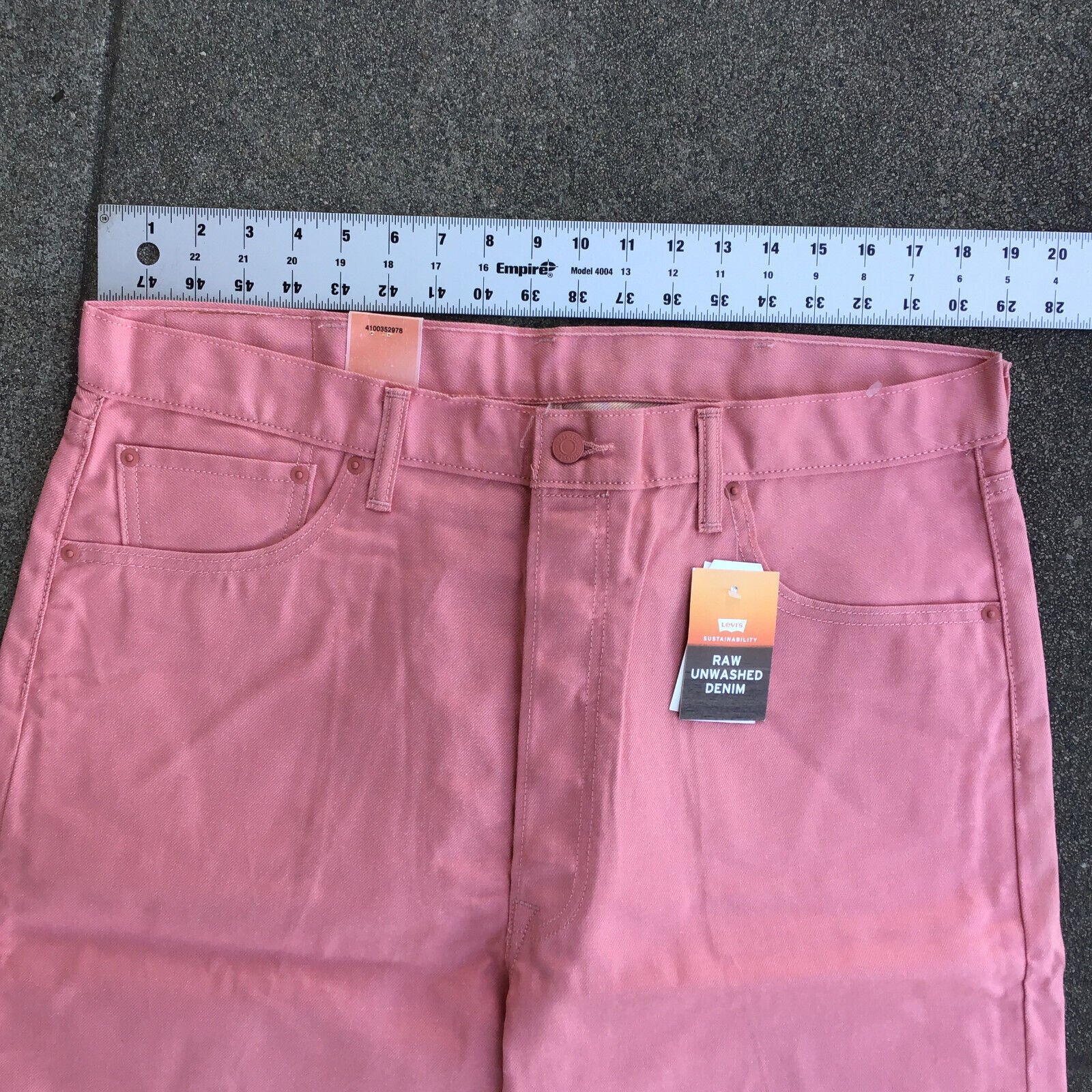 Levi's 501 Jeans Men 38 x 32 Pink Denim Straight Leg Button Fly Pocket NWT