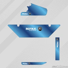 BLUE CHROME EUROPEAN STYLE DD2 ROTAX RADIATOR STICKER KIT - KARTING