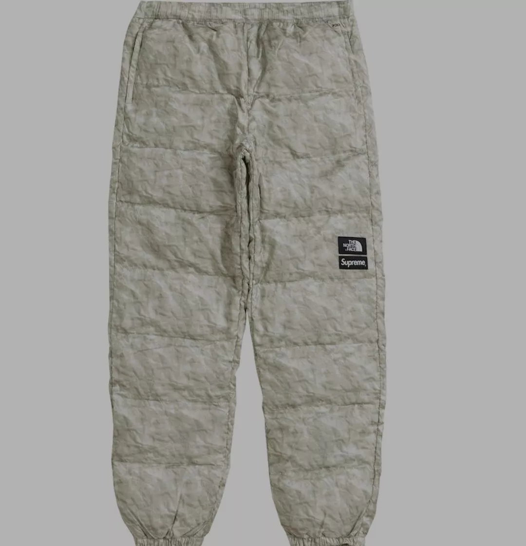 Pantalon nuptse imprimé papier Supreme x The North face XL extra large FW19 flambant neuf