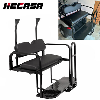 For Club Car Precedent/Tempo Golf Cart Flip Folding Rear Seat Kit W/Grab Bar