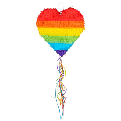Ziehpinjata Regenbogen Herz- Pull Piñata Hochzeit - Pinata zum Ziehen