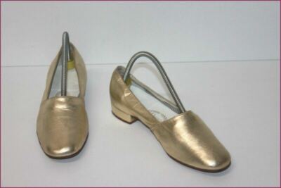 Escarpins Vintage DURER PARIS Dorés - Taille 35 (US 4) - Cuir Souple, Talons 2-7 Cm - Occasion