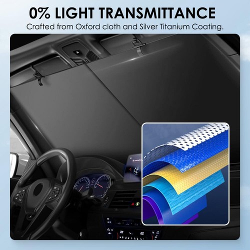 Parasol automático retráctil para automóvil viseras automáticas grandes bloquean los rayos UV y el calor solar - Imagen 4 de 8